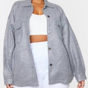 Grey Pocket Front Shacket